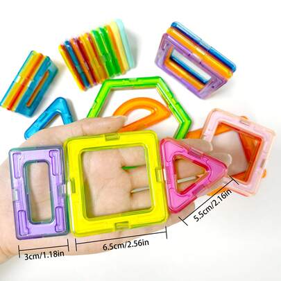 كتل بناء مغناطيسية كبيرة - ألعاب STEM للبناء والتركيب، تشمل مغناطيسات DIY ومغناطيسات تعليمية، ألوان عشوائية، هدية عيد ميلاد