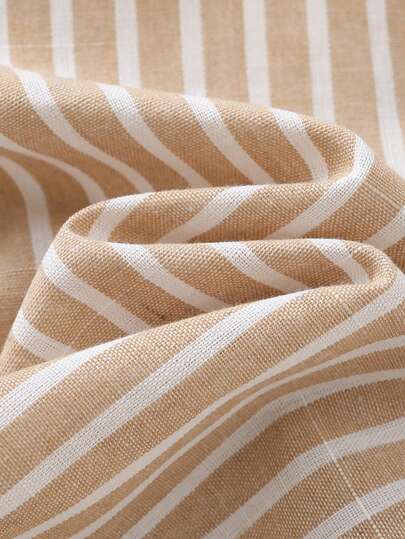 Cozy Pixies مجموعة قميص كم قصير ذو ياقة وبنطال حفاضة للأطفال الصغار بتصميم شريطي ملون، مجموعة ملابس رسمية للأطفال الصغار بسرّاويل وأربطة كتف بني فاتح، ملابس أطفال صغار بني فاتح من القطن