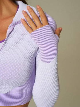 UONNOU 3 قطع من طقم رياضي للنساء، يشمل: حمالة صدر رياضية + ملابس علوية كم طويل + سروال ضيق، ملابس كاجوال للنساء للاستخدام الخارجي، ملابس رياضية، بدلة تشكيل، ضيقة، بطراز دراجة نارية، طوق عالي، سحاب كامل، تصميم فتحة إبهام رياضي، حمالة صدر رياضية ظهر متقاطع،