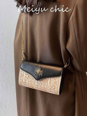 حقيبة كتف جديدة بتصميم كلاسيكي من جلد البولي يوريثان مع تطريز ولوحات ملونة، بتصميم فرنسي على شكل رغيف، مزينة بإبزيم معدني، محفظة نسائية أنيقة وكلاسيكية، مناسبة للسفر والتسوق والتنقل والحفلات والهدايا العطلات والأنشطة المفضلة
