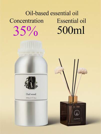 زيت عطري أساسي 500 مل، زيت عطري على أساس الزيت (بدون ماء)، تركيز 35%، مناسب للشرشف العطري، وسادة العطر، مبخر السيارة، جهاز نشر الروائح، مبخر العطر، مصباح العطر، حجر العطر، حجر الروائح، خشب العطر، صناعة الشموع