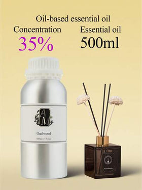زيت عطري أساسي 500 مل، زيت عطري على أساس الزيت (بدون ماء)، تركيز 35%، مناسب للشرشف العطري، وسادة العطر، مبخر السيارة، جهاز نشر الروائح، مبخر العطر، مصباح العطر، حجر العطر، حجر الروائح، خشب العطر، صناعة الشموع