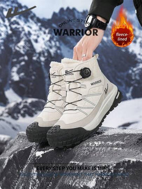 WARRIOR بوت ثلج مريحة بطراز الشارع للرجال، بوت جري مريحة للخريف والشتاء، بوت رياضية كاجوال أنيقة وبسيطة مناسبة للارتداء طوال العام، مقاومة للتآكل والارتداء طوال اليوم، بوت تدريب مبطنة بفرو دافئة