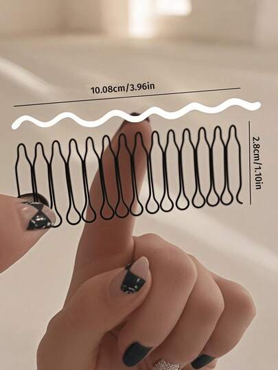 3 قطع مشابك شعر مموجة، أدوات تصفيف شعر أنيقة من سبائك معدنية مجوفة بشكل بيضاوي، مناسبة للتسريحات الناعمة، ذات لون أحادي، مناسبة للأعمار 14 وما فوق