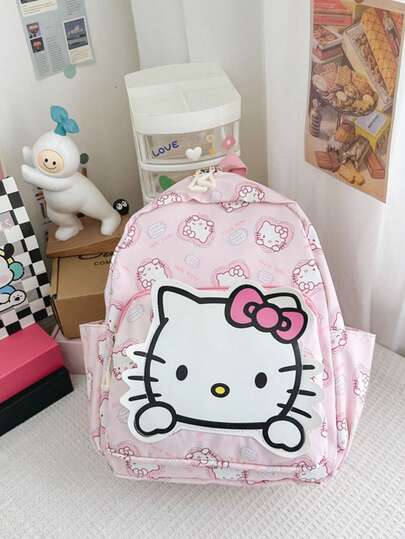 Sanrio حقيبة ظهر كرتونية جديدة من سانريو - حقيبة ظهر متعددة الوظائف ذات حجرتين، تصميم كرتوني جذاب، مناسبة للاستخدام اليومي والعودة إلى المدرسة. قماش بوليستر خفيف الوزن، مقاوم للماء ومانع للرطوبة لحماية العناصر، جيوب متعددة للتخزين المنظم. أشرطة كتف قابلة