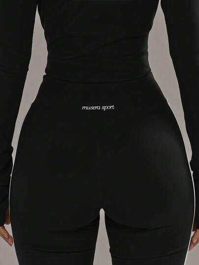 Musera Sport سروال يوجا مطابق مع شريط جانبي، قطعة سفلية فقط للرياضة الشتوية، ملابس رياضية للتمرين والجيم والأنشطة الرياضية، سبائك