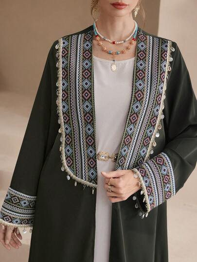 Al Najma رمضان عباءة نسائية فضفاضة بأسلوب عربي، موسم الربيع/الصيف