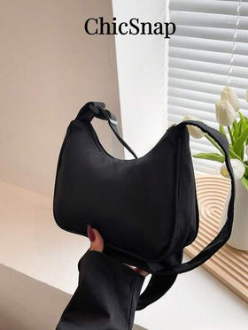 حقيبة كتف قطنية صلبة بتصميم أنيق وحزام كتف ملون وحقيبة دلو بو
