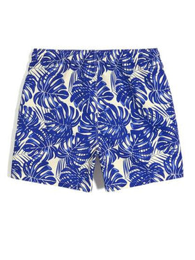 Manfinity Swimmode شورت شاطئ للرجال بخصر مرن وجيوب مع طباعة نباتات استوائية
