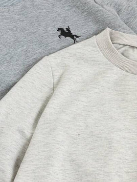 SHEIN Explorewe مجموعة قميص بأكمام طويلة وبنطال، 2 قطعة/مجموعة للفتى المراهق، 6 قطع مطرزة بياقة طاقم، بسيطة ومتعددة الاستخدامات، أساسيات الموضة