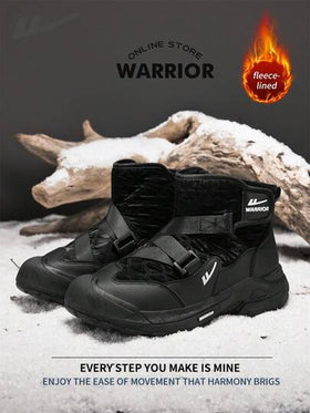 WARRIOR بوت ثلج مريحة بطراز الشارع للرجال، بوت جري مريحة للخريف والشتاء، بوت رياضية كاجوال أنيقة وبسيطة مناسبة للارتداء طوال العام، مقاومة للتآكل والارتداء اليومي، بوت تدريب مبطنة بطبقة دافئة