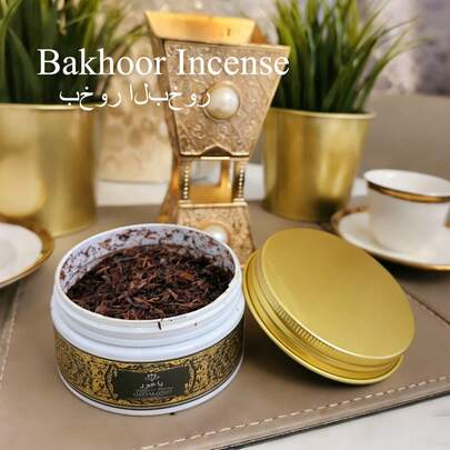 1 علبة 80 جرام بخور عربي - مصنوع من مكونات عالية الجودة، عطر طويل الأمد، مناسب كهدايا للصلاة والتأمل والاسترخاء وديكور المنزل وشهر رمضان والكريسماس وعيد الهالوين ومناسبات أخرى