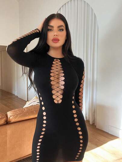ملابس داخلية نسائية مثيرة، بودي سويت مطرز للنساء، ملابس نوم ثلاثية القطع مثيرة وممزقة بطريقة مضحكة