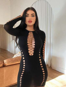 ملابس داخلية نسائية مثيرة، بودي سويت مطرز للنساء، ملابس نوم ثلاثية القطع مثيرة وممزقة بطريقة مضحكة
