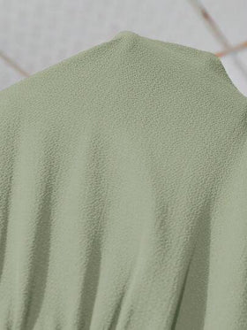 SHEIN Clasi جمبسوت أنيقة للنساء بياقة مستديرة وحزام الخصر وساق واسعة