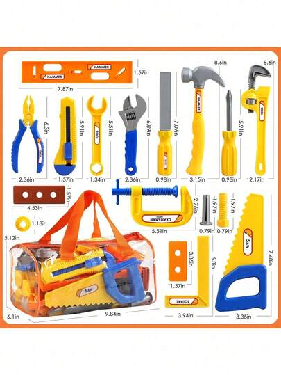 مجموعة لعب تظاهرية تعليمية للأطفال، صندوق أدوات الحفر، لعبة محاكاة إصلاح DIY