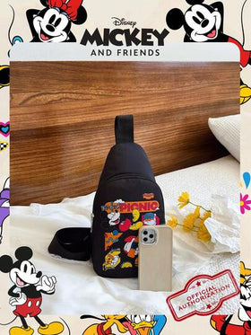 Disney حقيبة صدر بنمط كرتوني جميل لميكي ماوس - حزام كتف قابل للتعديل، حقيبة كروس بودي مع سحاب، حقيبة خفيفة الوزن، مناسبة للنساء/الطلاب/الخريجين، رائعة للاستخدام اليومي/الخارجي/الرياضة/الجري/اللياقة البدنية!