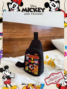 Disney حقيبة صدر بنمط كرتوني جميل لميكي ماوس - حزام كتف قابل للتعديل، حقيبة كروس بودي مع سحاب، حقيبة خفيفة الوزن، مناسبة للنساء/الطلاب/الخريجين، رائعة للاستخدام اليومي/الخارجي/الرياضة/الجري/اللياقة البدنية!