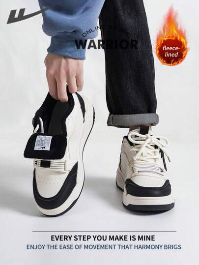 WARRIOR أحذية رياضية للرجال ذات طراز محارب، خفيفة الوزن ومريحة للارتداء في فصلي الخريف والشتاء، تصميم بسيط وأنيق، مناسبة للارتداء طوال العام، مقاومة للتآكل والاستخدام اليومي الطويل، أحذية تدريب وركض مبطنة بطبقة عازلة للحرارة
