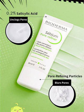 Bioderma كريم مصغر المسام بيوديرما سيبيوم 30 مل، مضبط للزيت، مخمد، مشدد للمسام، مناسب للبشرة الدهنية