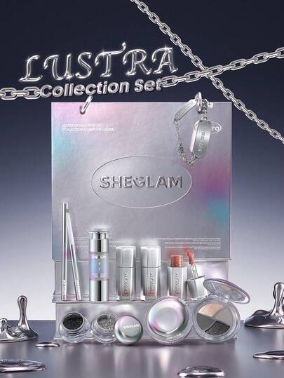 SHEGLAM Lustra مجموعة المقتنيات علامة تجارية جمال مكياج ميكب مستحضرات تجميل للنساء الفتيات مثالي لفصل الشتاء الربيع مثالي ل- Y2K أزياء أنيقة رمضان هدية حفلة جاهز أفضل لون