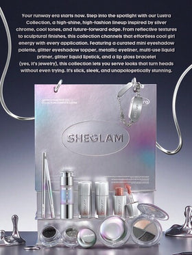 SHEGLAM Lustra مجموعة المقتنيات علامة تجارية جمال مكياج ميكب مستحضرات تجميل للنساء الفتيات مثالي لفصل الشتاء الربيع مثالي ل- Y2K أزياء أنيقة رمضان هدية حفلة جاهز أفضل لون