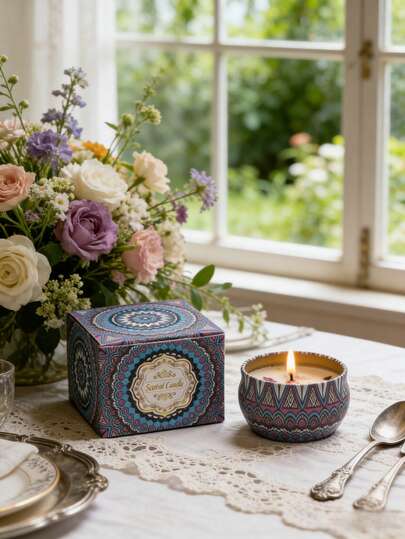 شمعة معطرة بنمط قديم، عطر منزلي، ينبعث منها رائحة غنية وممتعة. يمكن استخدامها كهدية للنساء أو كعنصر ديكور منزلي. مناسبة للديكور والعلاج بالعطور في غرفة المعيشة/غرفة النوم/الحمام.