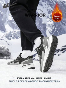 WARRIOR أحذية رياضية مريحة بطراز الشارع للرجال ذات تصميم سميك مناسبة للخريف والشتاء، أحذية جري مريحة بطراز متواضع وأنيق، أحذية رياضية قابلة للارتداء طوال العام، مقاومة للتآكل والارتداء اليومي، أحذية تدريب مبطنة بطبقة دافئة