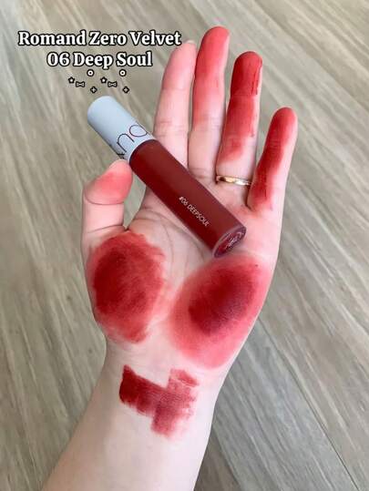 Rom&nd رومند ZERO VELVET TINT 06 DEEPSOUL | أحمر شفاه مطفي | لون دائم | ملمس خفيف | تغطية لونية عالية | أحمر شفاه غير مجفف | مكياج كوري | 5.5 جرام / 0.194 أونصة