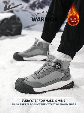 WARRIOR بوت ثلج مريحة بطراز الشارع للرجال، بوت جري مريحة للخريف والشتاء، بوت رياضية كاجوال أنيقة ومتواضعة، صالحة للارتداء طوال العام، مقاومة للتآكل والارتداء اليومي، بوت تدريب مبطنة بالحرارة
