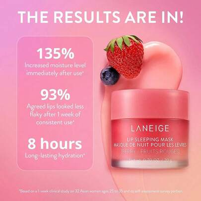 Laneige 20 جرام قناع نوم للشفاه بعطر الخوخ، بصيغة التوت، عميق الترطيب، يصلح الشفاه الجافة والمتقشرة. يزيل بلطف تقشير الشفاه، يضيء لون الشفاه، ويترك الشفاه ناعمة وملساء وغير لزجة. مناسب للاستخدام ليلاً. | مستحضرات تجميل كورية ، مكياج كوري