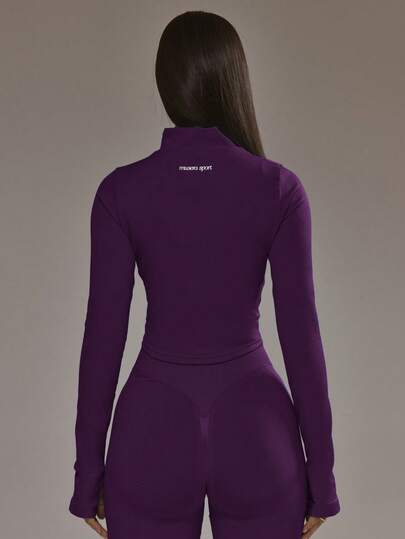 Musera Sport جاكيت مع سحاب وذيل مغمور، قطعة علوية منسقة للملابس الرياضية الشتوية للتنس والتمارين والجيم، مصنوعة من خامات متينة