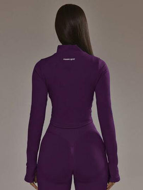 Musera Sport جاكيت مع سحاب وذيل مغمور، قطعة علوية منسقة للملابس الرياضية الشتوية للتنس والتمارين والجيم، مصنوعة من خامات متينة