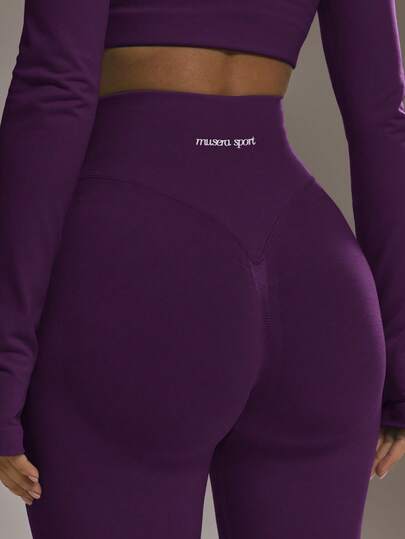 Musera Sport سروال رياضي قاعدي خالي من الغرز مرتفع الخصر للتزلج على الجليد والتمارين الرياضية والتدريب في الجيم