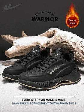 WARRIOR بوت ثلج مريحة بطراز الشارع للرجال، بوت جري مريحة للخريف والشتاء، بوت رياضية كاجوال أنيقة ومتواضعة، صالحة للارتداء طوال العام، مقاومة للتآكل والارتداء اليومي، بوت تدريب مبطنة بطبقة دافئة