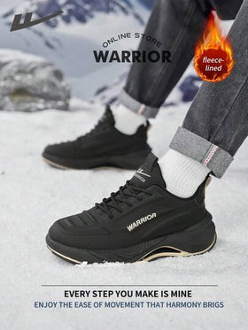 WARRIOR بوت ثلج مريحة بطراز الشارع للرجال، بوت جري مريحة للخريف والشتاء، بوت رياضية كاجوال أنيقة ومتواضعة، صالحة للارتداء طوال العام، مقاومة للتآكل والارتداء اليومي، بوت تدريب مبطنة بطبقة دافئة