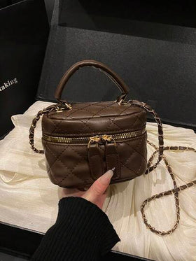 حقيبة صغيرة خفيفة الوزن، حقيبة سلسلة، حقيبة مبطنة، حقيبة يد، حقيبة دلو، مناسبة للفتيات وطالبات الجامعة والسيدات العاملات، مثالية للمكتب والجامعة والعمل والتنقل والأنشطة الخارجية والسفر والنزهات.