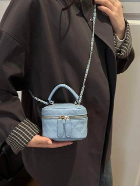 حقيبة صغيرة خفيفة الوزن، حقيبة سلسلة، حقيبة مبطنة، حقيبة يد، حقيبة دلو، مناسبة للفتيات وطالبات الجامعة والسيدات العاملات، رائعة للمكتب والجامعة والعمل والتنقل والأنشطة الخارجية والسفر والنزهات.