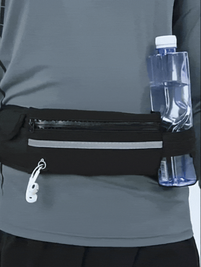حقيبة خصر مضيئة مع حزام قابل للتعديل وجيب لزجاجة المياه، حقيبة خصر مرنة للغاية للرجال والنساء، حقيبة خصر رياضية مقاومة للماء، حقيبة ذراع احترافية، حقيبة أرداف للأنشطة الخارجية والتمارين والتنزه والتنزه والدراجات الهوائية، اكسسوارات الجري، ضروريات السفر
