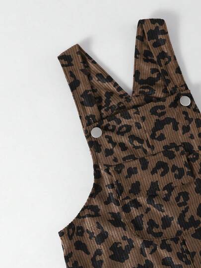 SHEIN ChillGRL بنطلون بيب كاجوال للفتيات الصغيرات، بني قهوائي مع زخرفة فيونكة سوداء، ساق مستقيمة فضفاضة، قماش ناعم ومريح، متعدد الاستخدامات للارتداء اليومي والمدرسة والتنقل، مناسب للربيع والصيف والخريف والشتاء