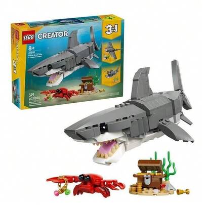 LEGO لعبة بناء ثلاثية الأبعاد من ليغو 31381 بتصميم سمكة قرش بحرية شرسة