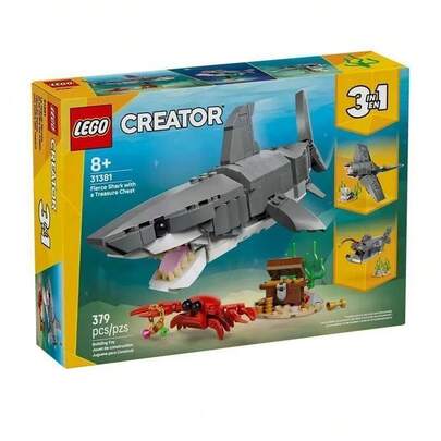 LEGO لعبة بناء ثلاثية الأبعاد من ليغو 31381 بتصميم سمكة قرش بحرية شرسة
