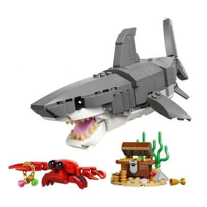 LEGO لعبة بناء ثلاثية الأبعاد من ليغو 31381 بتصميم سمكة قرش بحرية شرسة