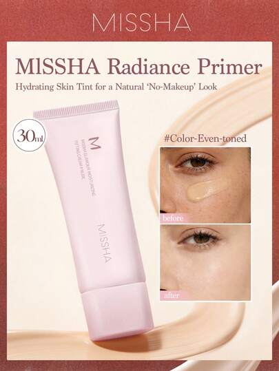 Missha قاعدة مكياج مشرقة وملساء من ميشا - تضيء البشرة وتخفي المسام، مرطبة ومشرقة، قاعدة وجه مضيئة وتخفي المسام، بريمر خفيف للتحكم بالزيوت، مكياج جمالي للنساء والفتيات، كريم كامل التغطية، نهاية مطفأة طبيعية، العناية بالبشرة + المكياج 2 في 1 للشتاء والرب...