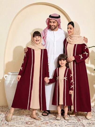 Sparklyn رمضان طقم فستان بدون أكمام مع ربطة عنق وكارديجان أحمر مزين بزهور أكمام طويلة، مناسب للخروجات والمدرسة والحفلات، ويمكن ارتداؤه مع جاكيتات ومعاطف وسترات مبطنة