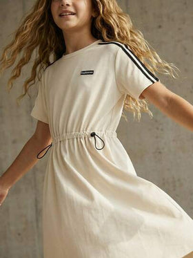 SHEIN Explorewe فستان كاجوال للفتيات المراهقات من قطعتين بنمط لاصق أزرق نافي وخاكي قطعة واحدة