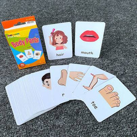 36 بطاقة وميض لتعلم الكلمات الإنجليزية، تشمل الألوان والوقت والأشكال والحيوانات والفواكه والخضروات وأجزاء الوجه والأطعمة، بطاقات وميض ملونة لتعزيز التعلم المرئي