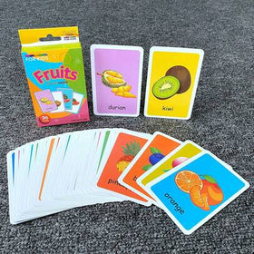 36 بطاقة وميض لتعلم الكلمات الإنجليزية، تشمل الألوان والوقت والأشكال والحيوانات والفواكه والخضروات وأجزاء الوجه والأطعمة، بطاقات وميض ملونة لتعزيز التعلم المرئي