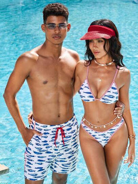 Manfinity VDAYZ شورت شاطئ للرجال بجيوب مائلة وخصر بسحاب