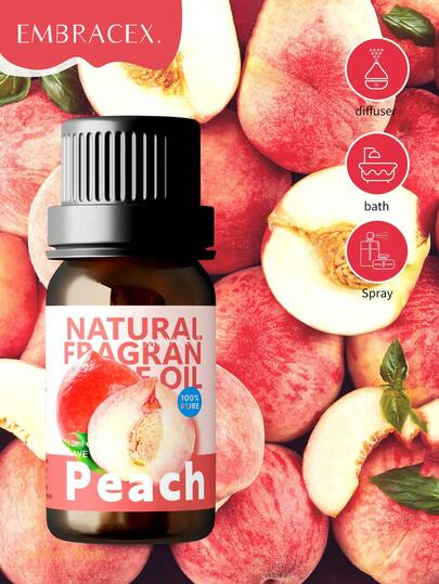 EMBRACEX. زيت عطري أساسي بنكهة الخوخ 10مل، رائحة مركزة وطازجة، سعر معقول، مناسب لمبخر السيارة، رائحة دائمة، مهدئة، يمكن استخدامها في المبخر ومنتجات العطور المنزلية، مناسبة للغرفة والمعيشة والمطبخ والمكتب - قابلة للذوبان في الماء